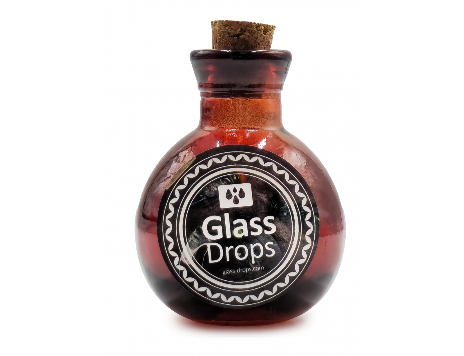 Εικόνα Διακοσμητικό Μπουκάλι με πώμα Glass Drops Βοlas (5321DB738) Aπό 100% ανακυκλωμένο γυαλί, Xωρητικότητας 125ml, Διαστάσεων Ø 7 x Υ 10 cm, Τerracotta