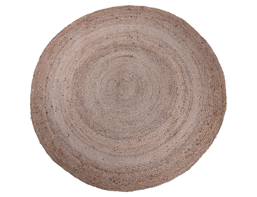 Εικόνα Χαλί Στρογγυλό από Γιούτα, με διαστάσεις 150x150cm - Σε φυσικές αποχρώσεις