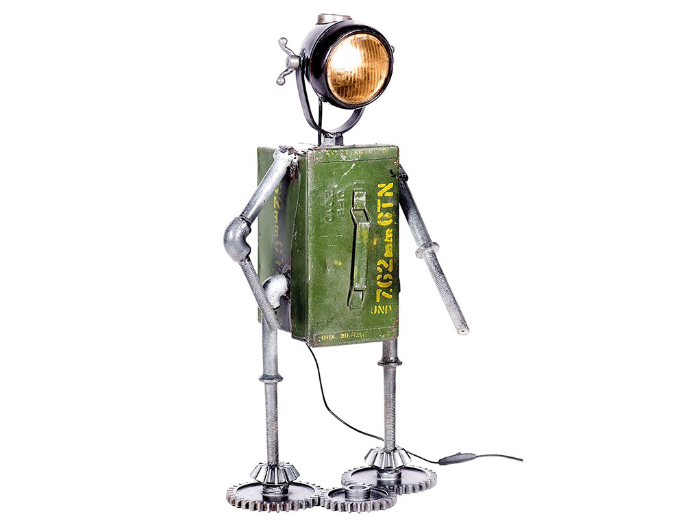Εικόνα Επιτραπέζιο μεταλλικό φωτιστικό "Robot" (74939) με λαμπτήρα Ε27 και διαστάσεις 32x22x72cm