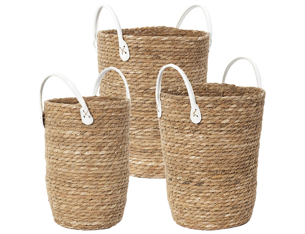 Εικόνα Σετ διακοσμητικά καλάθια Home Deco Factory με χερούλια - 3 τεμάχια