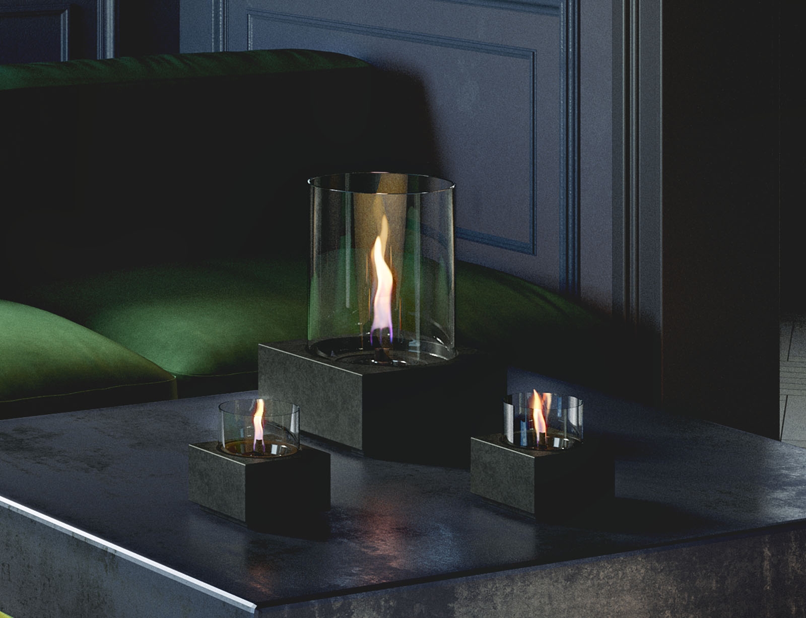 Εικόνα Επιτραπέζια Εστία Φωτιάς Jasmine Tenderflame με διάρκεια καύσης 4 - 5 ώρες, χωρητικότητα δεξαμενής 250ml και διαστάσεις 23.5x23.5x35cm - Black